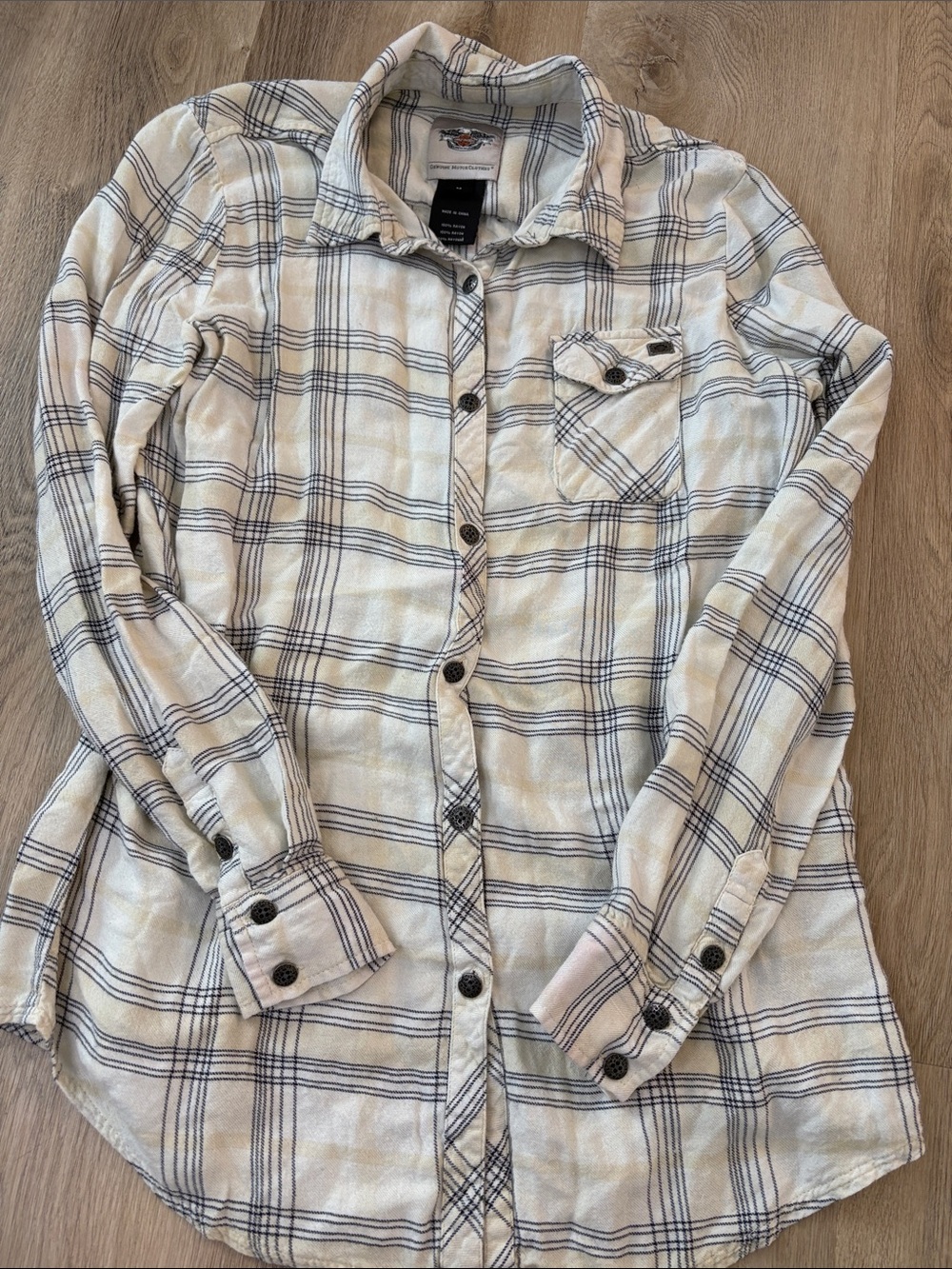 🖤 Harley-Davidson Graphic Plaid Button Down - Size M 🏍️✨ biker soft comfy